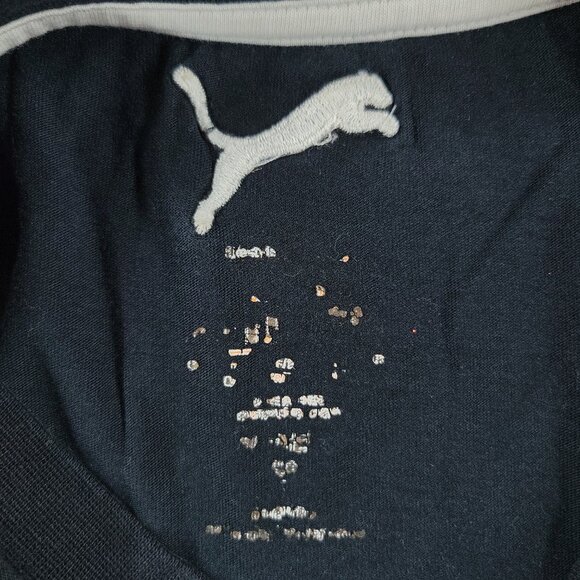 Puma Shirt Men Medium Black V-Neck Short Sleeve Pullover Embroidered Logo Adult - Picture 12 of 12